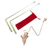 Faderr Aste da rabdomante, Ottone Guarigione Energia Rilevare Strumento Oro Rabdomanzia Set Con Pendolo Pendolo, Retrattile Divining L Aste Rilevatore di Acqua Strumenti di Misurazione