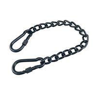 Faderr Catena con due moschettoni, kit per appendere amaca a catena, catena portatile in acciaio inox per sedia sospesa da giardino (dimensioni: nero/66 cm)