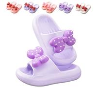 Fadezar Ciabatte Piscina Bambina Bambino Ciabatte Estive per Mare Spiaggia Bagno Ragazzi Ragazze Antiscivolo Infradito Punta aperta Arco Dinosauro Pantofole Estive per Bambini Viola 20/21 EU (150 CN)