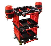 Fadiadem Mobile Detailing Tool Carrello portaoggetti Carrello per Lavaggio Dettagli, Organizer per Attrezzi a 3 Ripiani con Piastra sospesa e Secchio, per Garage/Negozio di Bellezza per Auto