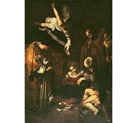 FADISA Opera D'Arte Su Tela Stampa Immagine Dipinti famosi Natività con San Lorenzo e San Lorenzo di Michelangelo Merisi Caravaggio per decorazioni per la casa 60x90cm