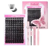 FADLASH 200D - Kit di extension per ciglia fai da te (kit 200D) con colla per ciglia a lunga durata, pinzette e prodotto per la rimozione delle ciglia, assortite, 12-18 mm