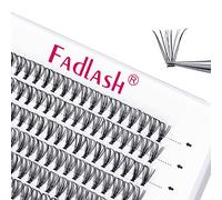 FADLASH - Ciglia finte a ciuffetti singoli, extension per ciglia, 20, con radice, 0,07 mm, D curl, 16 mm, lunghezza unica, applicazione fai da te