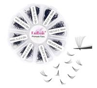 FADLASH Ciglia Finte Ciuffetti-10D,Volume Russo Extension Ciglia per salone professionale, 1000pcs, Premade Eyelash Extension, 0.07mm, D Curl, Mix 9-16mm