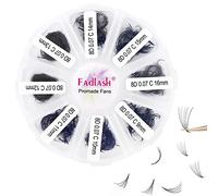 FADLASH Ciglia Finte Ciuffetti, Extension Ciglia per salone professionale, 1000pcs, Premade Eyelash Extension, 0.07mm, C Curl, Mix 9-16mm(8D)