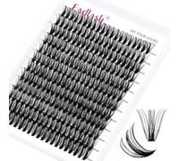 Fadlash - Ciuffetti di ciglia finte per extension, 50D, spessore 0,07mm, curvatura D, lunghezza 15-20mm, 200 ciuffetti di ciglia finte per extension, per fai da te a casa
