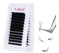 Fadlash Easy Fan Lashes D Curl 0.07 8-14mm Mixed Length Russian Lashes Natural Look Self Fanning Eye Lashes Automatic Blooming Russian Eyelashes Extension(0.07-D-814)