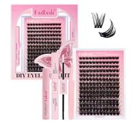 FADLASH Kit di Estensione Ciglia 0.07 D 10-16mm Ciglia Finte Cluster, Bond and Seal, Rimuovi Ciglia, Pinzette per Ciglia DIY Extension per Ciglia Set(R13)