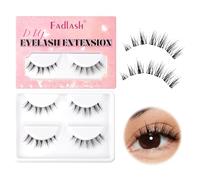 Fadlash Naturali Ciglia Finte Ciuffetti Estensione 2 Paia Ciglia Individuali Fluffy Russian Volume Ciglia Ciuffetti per Uso Personale e Domestico(806)