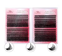 FADVAN Extension Ciglia Finte Ciuffetti D Curl 60D+80Dx2+100D 8-16mm | Cluster Lashes 3 Modelos,Ciglia Finte Extension Fai Da Te,Lavorare, Festeggiare, Viaggiare