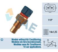 FAE 34090 Sensore, temperatura refrigerante per CITROËN