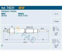 FAE 74231 Candeletta per MAZDA 5 (CR19) 6 Hatchback (GG) PREMACY (CP) 6 (GG) M