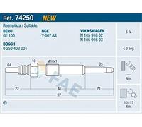 Candela incandescente 74250 FAE per VW AUDI SEAT SKODA