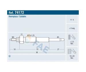 FAE Candelette ad Asta per Toyota Land Cruiser 80_J8_4.2 Td _J7_ 3.4 D