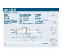 Candela incandescente 74144 FAE per MERCEDES-BENZ SSANGYONG DAEWOO PUCH