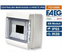 FAEG CENTRALINO A PARETE 8 MODULI TENUTA STAGNA IP65 COLORE GRIGIO CON SPORTELLO