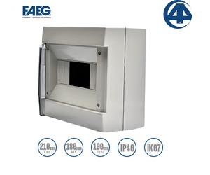Faeg FG14408. Centralino da parete con portello 8 moduli dimensione 210x180x100 IP40