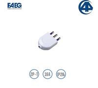 Faeg FG28502. Spina volante diritta 2P+T 16A BIANCA in blister IP20D