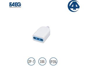 Faeg FG28503. Presa volante 2P+T 10A BIANCA in blister IP20D
