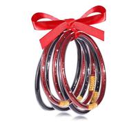 FAERLIIRY Braccialetti in gelatina di cristallo Bracciali per il giorno del gioco per le donne Braccialetto in silicone riempito di bambù Jelly Strass Bracciale impilabile Braccialetti da calcio