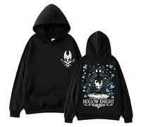 FAEWARE Felpa con Cappuccio da Uomo con Stampa A Cartoni Animati Hollow Hoodie Knight A Maniche Lunghe Pullover Casual alla Moda Taglie Forti XS~3XL-Black||s