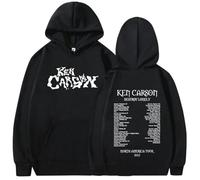 FAEWARE Felpa con Cappuccio del Rapper Ken Tour Carson Felpa A Maniche Lunghe alla Moda Pullover Oversize Casual Giacca Ampia Primavera/Autunno-Black||s