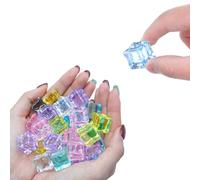 Faeymth 81 Pezzi di Ghiaccio Finto, Cubetti di Ghiaccio Acrilico Colorati, Cubetti di Ghiaccio Riutilizzabili per Decorazioni per La Casa, Riempitivi per Vasi per Centrotavola