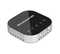 Faeymth Altoparlante da conferenza USB Desktop Microfono BT Microfono per Computer Condensatore Omnidirezionale a 360° con Altoparlante