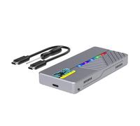 Faeymth Custodia per disco rigido mobile a stato solido M.2 con schermo intelligente, alloggiamento in lega di alluminio NVMe/Dual protocollo da 10 GB