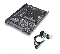 Faeymth Custodia per SSD M2 NGFF e MSATA A SATA3.0, 6 GB, 2,5 pollici, adattatore per scheda verticale con supporto per presa, SSD M.2, SSD MSATA