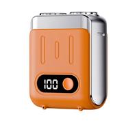 Faeymth Rasoio elettrico portatile, rasoio da viaggio, con display digitale, rasoio elettrico da barba, strumento da barba, rasoio da viaggio, colore arancione