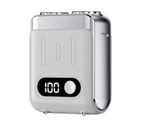 Faeymth Rasoio elettrico portatile, rasoio da viaggio con display digitale, rasoio elettrico da barba, strumento da barba, rasoio da viaggio, colore argento