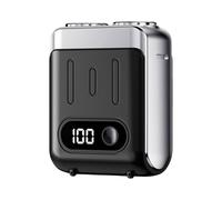 Faeymth Rasoio elettrico portatile, rasoio da viaggio, con display digitale, rasoio elettrico da barba, strumento di rasatura, rasoio da viaggio, colore nero