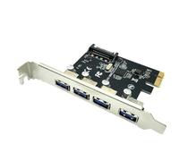 Faeymth Scheda di Espansione PCI-e USB 3.0 A 4 Porte, Adattatore Hub PCI Express PCIe USB 3.0, Controller Riser Extender da 5 Gbps con Alimentazione