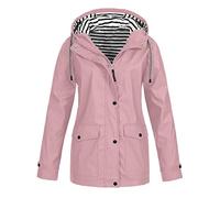FAFAKO Giacca da donna per la primavera, sottile, antivento, con cappuccio, impermeabile, traspirante, leggera, con cappuccio