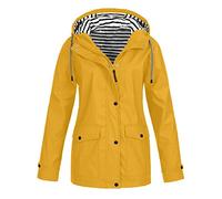 FAFAKO Giacca impermeabile da donna, imbottita, estiva, con cappuccio, per le mezze stagioni, impermeabile, traspirante, giacca funzionale per bicicletta, poncho antivento, sottile, leggera