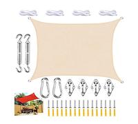 FAFAKO Tenda parasole, 4 x 4 m, quadrata, impermeabile, protezione UV al 95%, per giardino, terrazza, campeggio, colore antracite