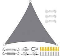 FAFAKO Tenda parasole triangolare destra, in tessuto, permeabile all'acqua e resistente ai raggi UV, resistente, copertura per sedie a uovo da esterno (grigio, 2 x 2 x 2 m)