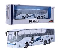 Fafeicy 1:50 Autobus in Lega Giocattolo Modello, Tira Indietro Bus di Transito con Musica di Apertura di Musica Leggera per Il di Collezione per Bambini (White)