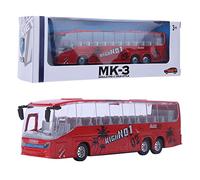 Fafeicy 1:50 Autobus in Lega Giocattolo Modello, Tira Indietro Bus di Transito con Musica di Apertura di Musica Leggera per Il di Collezione per Bambini (Rosso)
