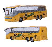 Fafeicy 1:50 Autobus in Lega Giocattolo Modello, Tira Indietro Bus di Transito con Musica di Apertura di Musica Leggera per Il di Collezione per Bambini (Yellow)