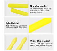 Fafeicy 1 Coppia di Bacchette a Goccia di Nylon da 39 Cm, Bacchette a Forma di Tamburo Sticks Set di Tamburi Accessori Musicali (YELLOW)