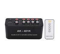Fafeicy 1 Ingresso 4 Uscite DC 12V Stereo, Selettore Audio Interruttore Audio Interruttore Selettore Sorgente di Ingresso Scatola Divisoria con Controller Volume Remoto