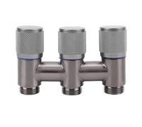 Fafeicy 1 su 3 Splitter di Rubinetto Fuori, Divisore per Acqua a 3 Vie 1 Ingresso 3 Adattatore di Rubinetto in Acciaio Inossidabile G1/2 Filo Maschi (Grigio fumaiolo)