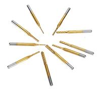 Fafeicy 10 Pezzi di Punte per Fresa per Incisione Rivestite in Titanio, Gambo 1/8 di Pollice, Utensili Rotanti 1,0 a 3,0 Mm, CNC, PCB, Intaglio del Legno