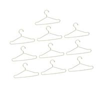 Fafeicy 10 Pezzi per Bambole Ganci da Bambola in Acciaio Inossidabile in Miniatura Bambola Ganci da Abbigliamento da Abbigliamento 100 Mm per Organizzare il Guardaroba delle Bambole (GOLD)