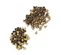 Fafeicy 100 Pezzi a Doppio Rivet per Cuoio, Artigianato Fai -da -te in Metallo 8x8mm per Borse, Scarpe e Collari (Bronzo)