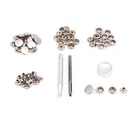Fafeicy 15 Impostare i Pulsanti a Scatto per Cucire i Fischi per Prigionieri in Metallo da 15 Mm con Strumenti per Abiti in Pelle e Riparazione della Giacca (Silver White)