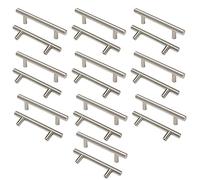 Fafeicy 20 Pezzi a Forma T Push Pull Armadiet Maniglia Porta in Acciaio Inossidabile Finitura Spazzolata 12x96x150mm per Porte di Vetro Cassetti Bagno