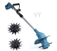 Fafeicy 21 V COLTIVATORE ELETTRICO CORSILE INDILETS, 330 Giri/Min Ad Alta velocità con 4 Tini in Acciaio 9,5 Pollici di profondità, per la (Bare a macchina a doppia lame)